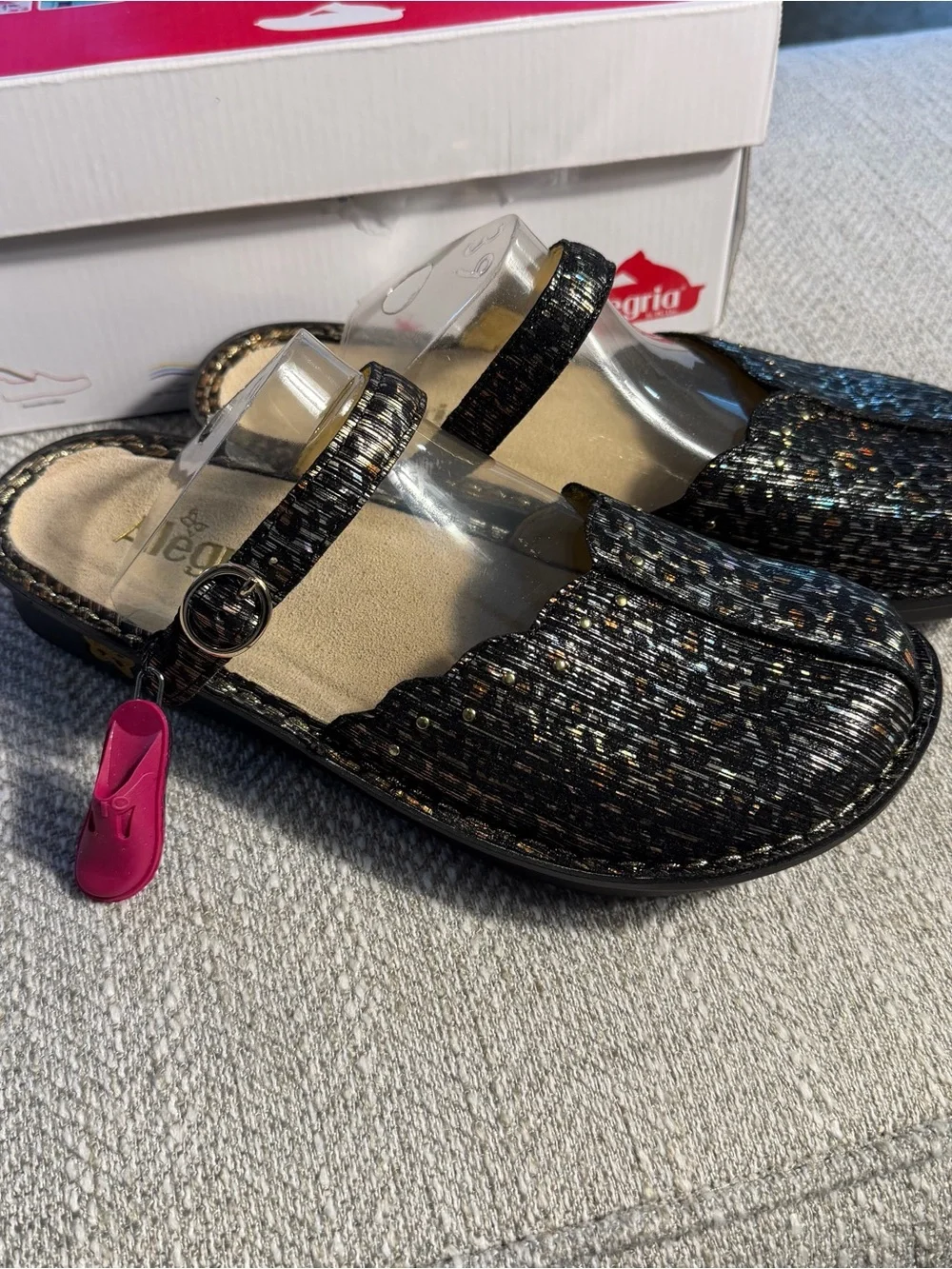 Alegria Tuscany size 9 Wide uS 9W EU 39W Size Leopard Print New In Box Shimmer